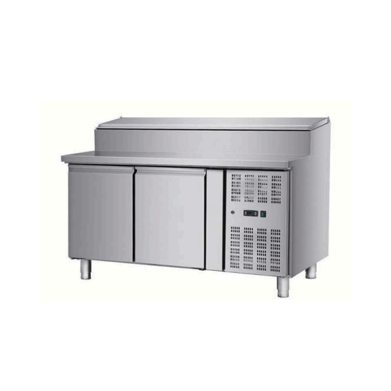 Saladette Réfrigérante Ventilée Inox – 2 Portes – GN 1/3 ou 1/4