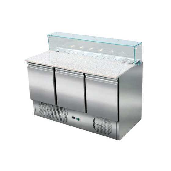 Saladette Inox 3 portes Granit
